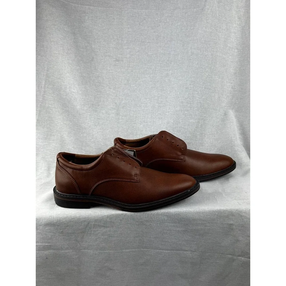 Goodfellow‎ & Co Mens Brown Faux Leather Dress Shoes NO LACES Memory Foam Size 8